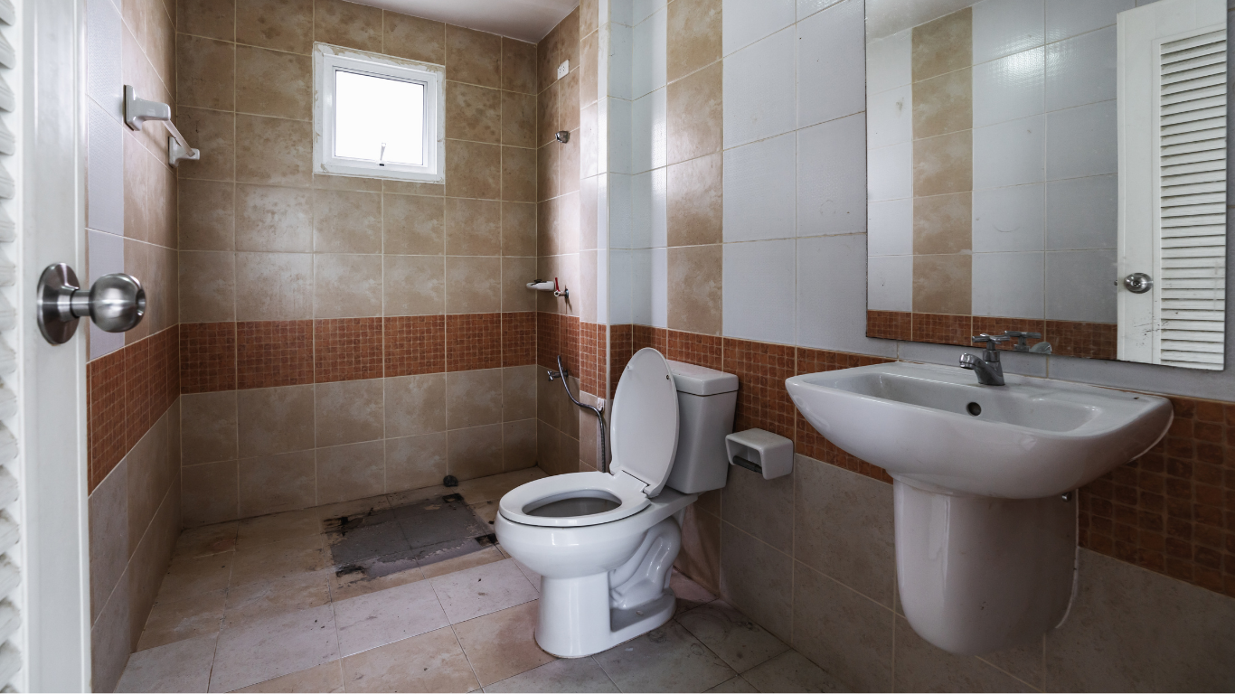 Before view of bathroom remodeling project