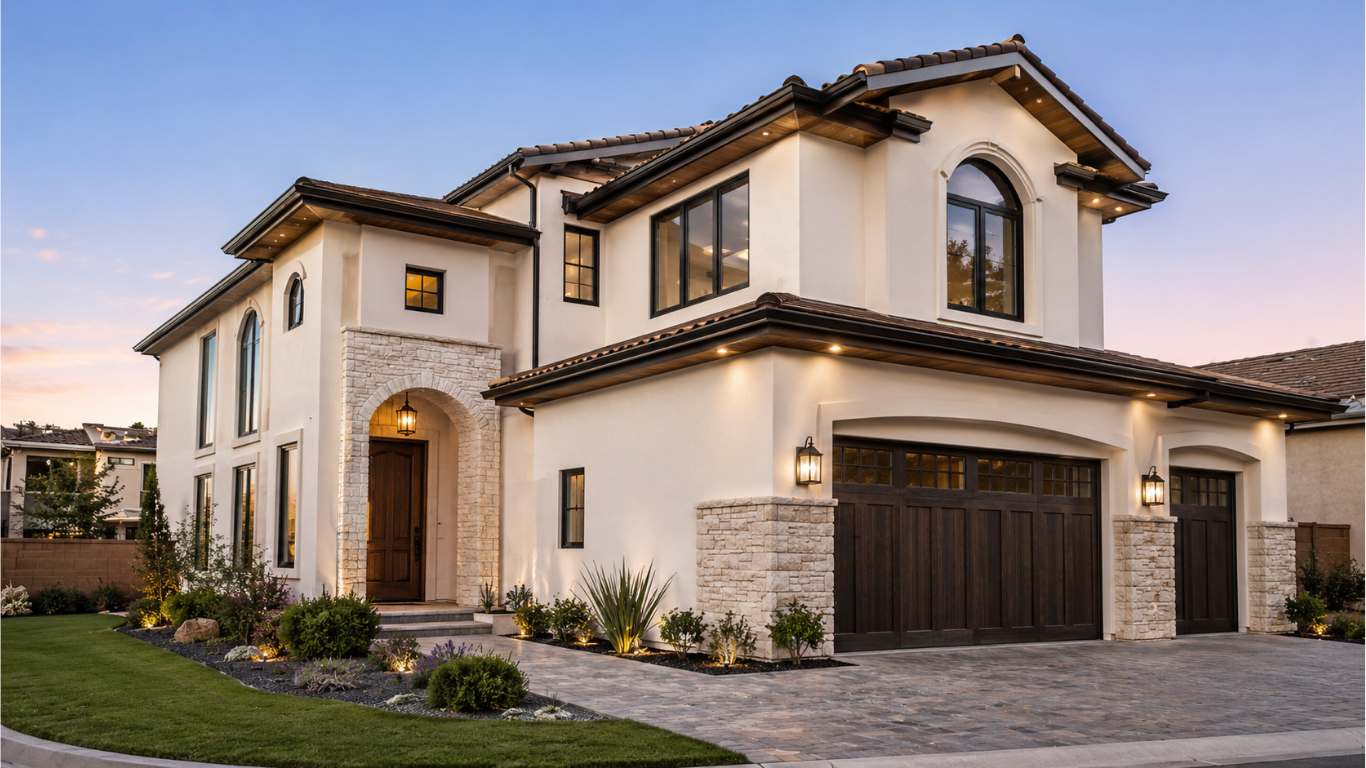 Finished custom home construction project