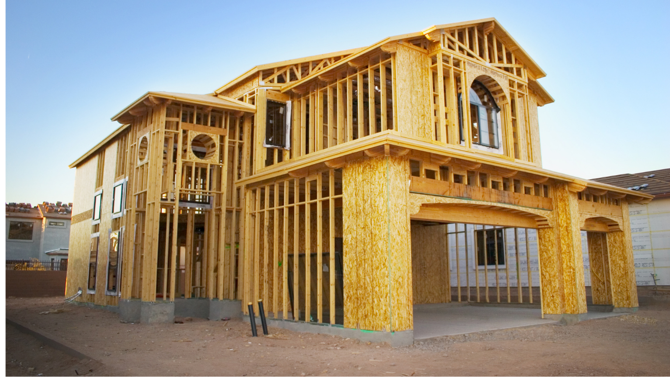 Before view of custom home construction project