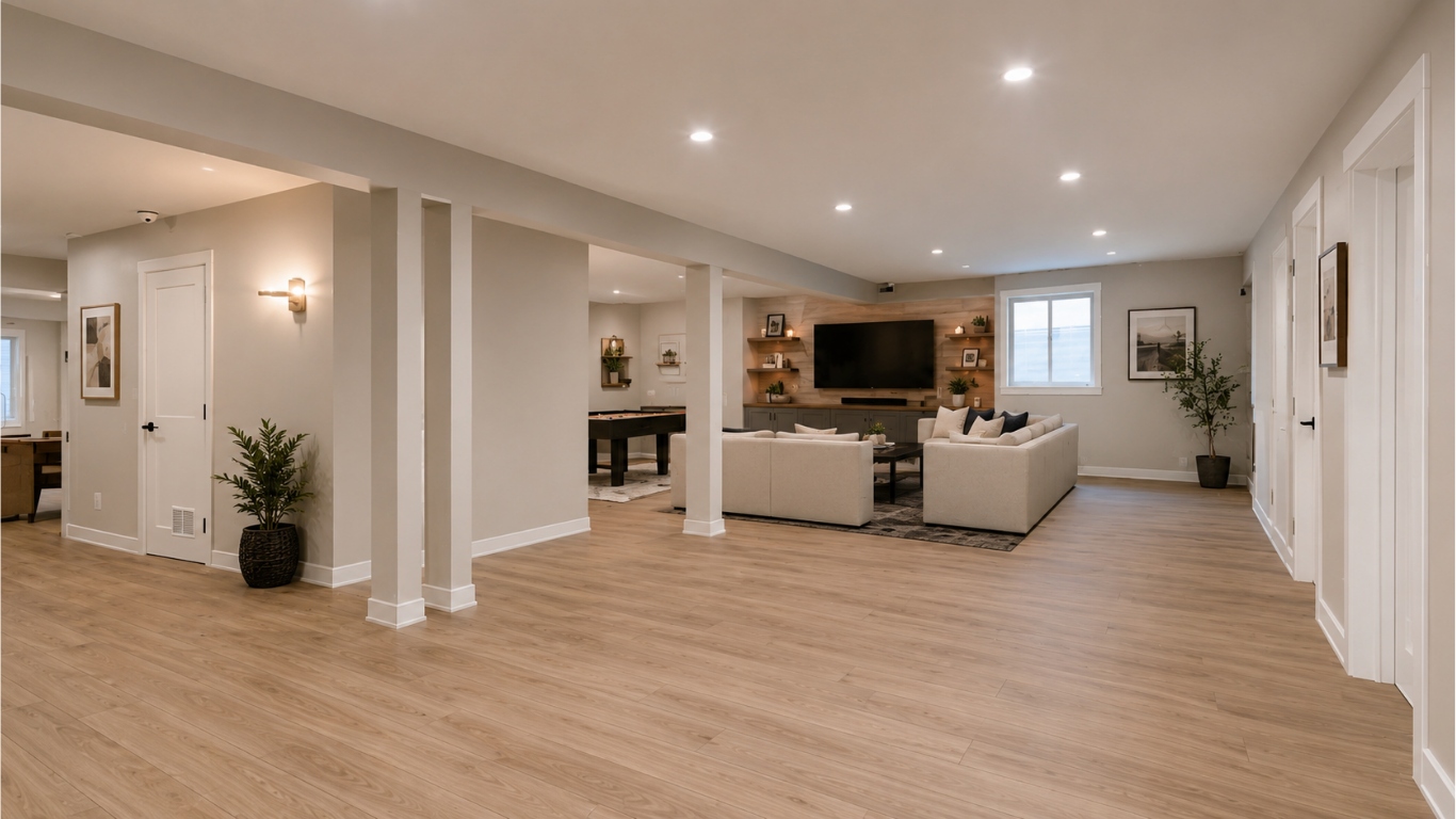 After view of completed interior renovation project